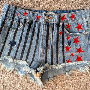 Hand painted Harley Quinn shorts (Birds of Prey)